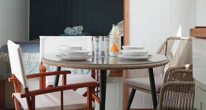 Enjoy glamping in St Loy! Beautiful sea views, peace & calm. Sleeps up to four!