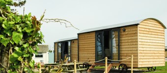 Enjoy glamping in St Loy! Beautiful sea views, peace & calm. Sleeps up to four!