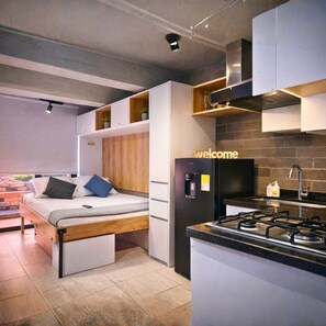 Private kitchen - Modern loft | Rooftop with jacuzzi | Tramway 3 min. (Medellín)