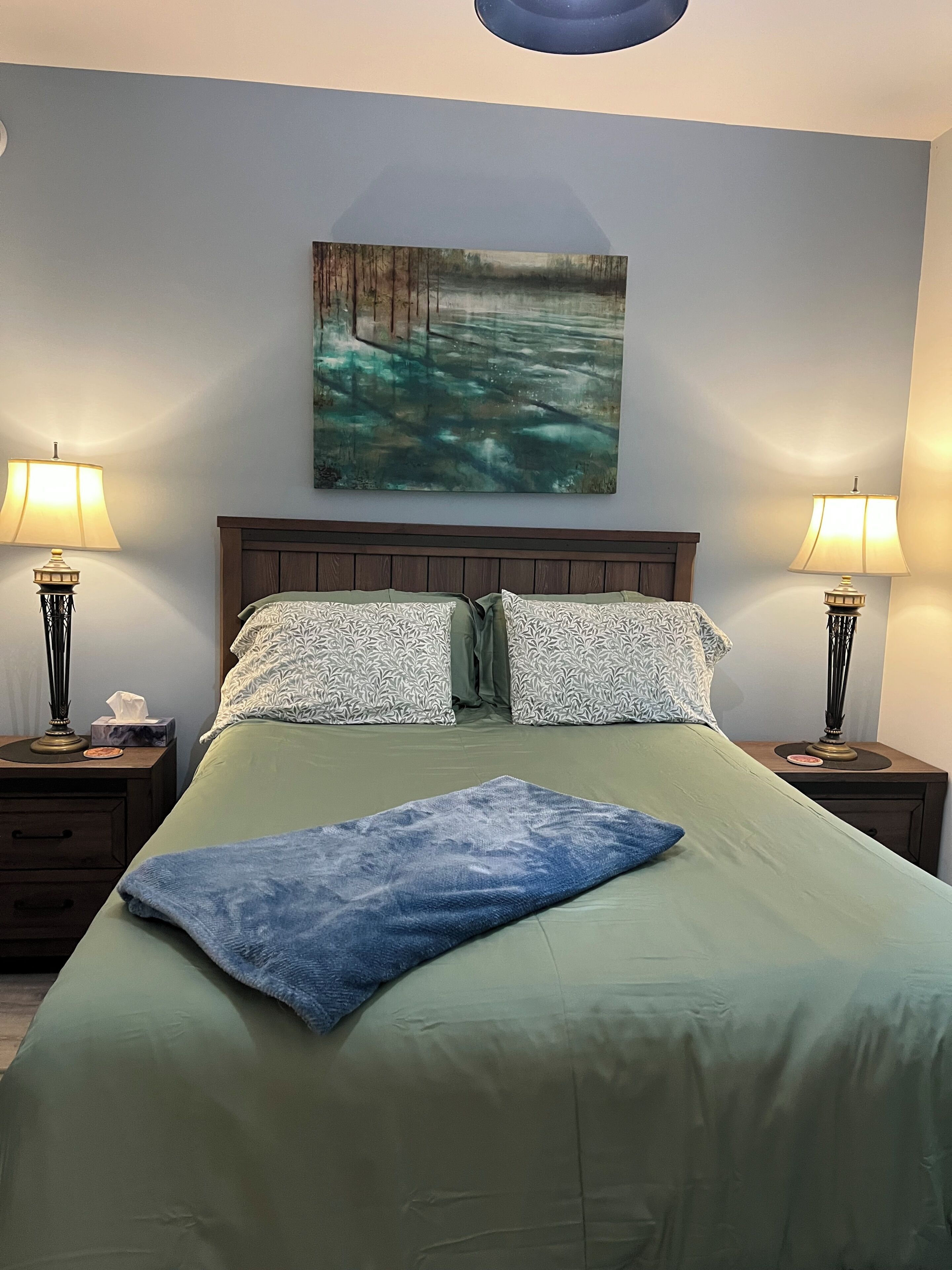 2 chambres, fer et planche à repasser, Wi-Fi, draps fournis