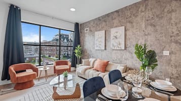 Apartamento, 2 quartos, para não fumantes, cozinha | Área de estar