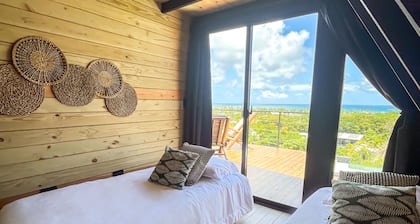 Cabin Cinnamon / 2 bedroom cabin in / Jacuzzi / Romantic Nature with AC