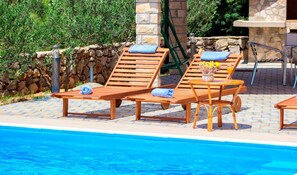 terrace - Villa Pletikosa - rural villa with outdoor pool (Brištane)