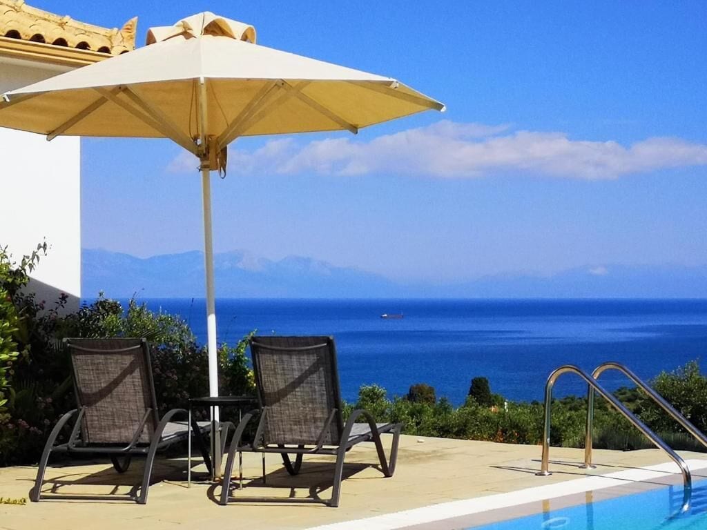 House, 1 Double Bed with Sofa bed, Balcony, Sea View | Pool | Outdoor pool, sun loungers