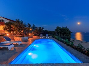 Pool - FourBedroom Beachfront Villa with Pool (Okrug Donji)