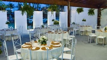 Outdoor banquet area