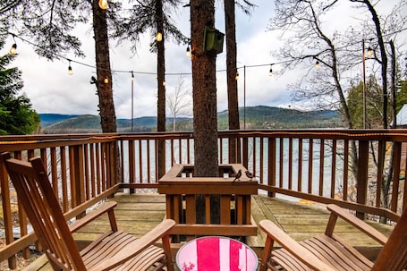 Terrace/patio. Corky`s Cabin | Lake Front w/Private Dock