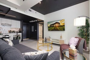 Apartment, 2 Bedrooms, Non Smoking, Refrigerator | Living area - Travis by Stylish Stays (San Antonio)