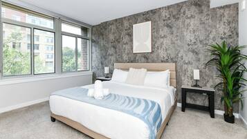 Apartment, 2 Bedrooms, Non Smoking, Kitchen | Desk, laptop workspace, blackout drapes, iron/ironing board