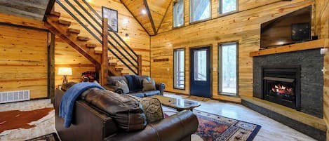 TV, fireplace, video games, offices