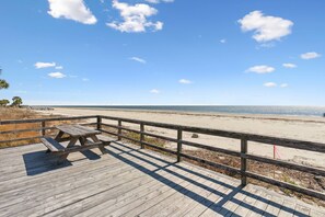 Outdoor dining - Beachfront Historic Home | Ocean View | Huge Screen Porch | 13 Beds | Beach Gear | Covered Parking (St. Simons Island)