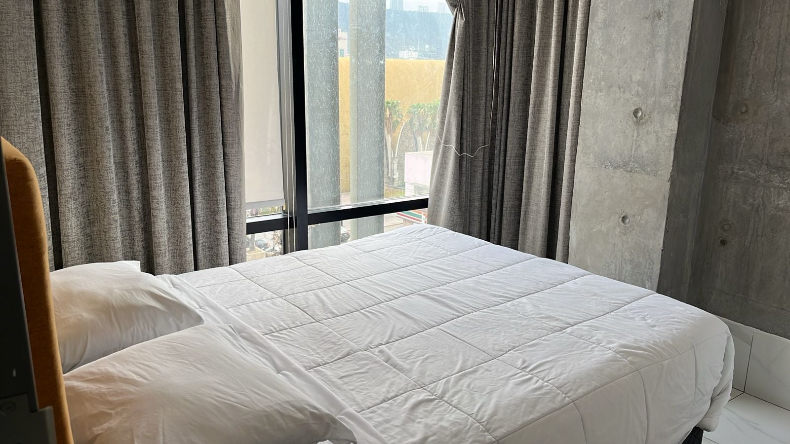 Premium bedding, down comforters, desk, laptop workspace