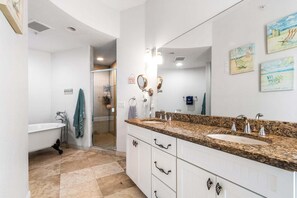 Shower, hair dryer, towels - Oceanfront Condo W/ Double Wide Balcony & Heated Pool! 🏖️ (Cocoa Beach)
