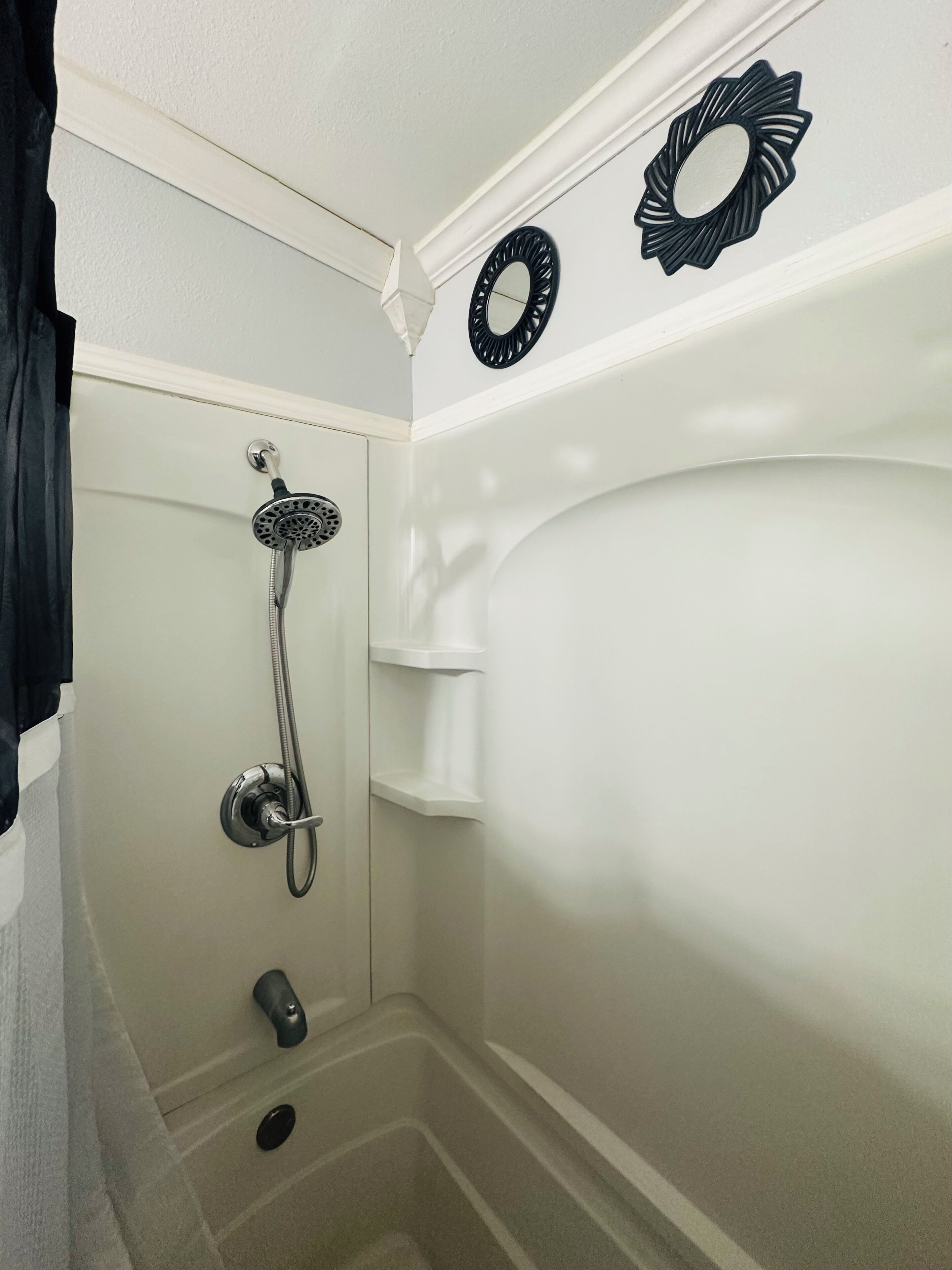 Hair dryer, towels, toilet paper