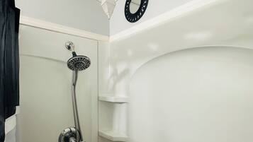 Hair dryer, towels, toilet paper
