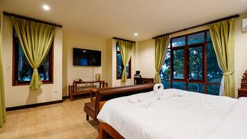 Signature Bungalow, Ocean View, Beachfront | Premium bedding, in-room safe, desk, laptop workspace