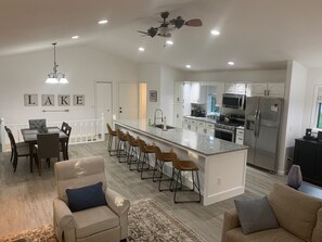 Living area - Large Lake House on Triple Lot With Huge Treed Deck Overlooks Water (Whitehall)