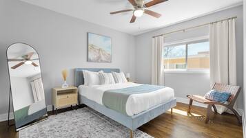 4 bedrooms, iron/ironing board, travel crib, free WiFi