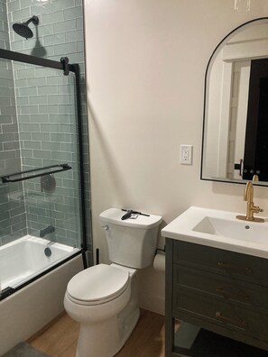 Shower, hair dryer, bidet, towels - The Haven:  Upscale 3BR DC Retreat for Intimate Stays & Gatherings (Washington)