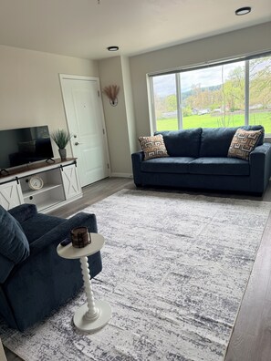 Living area - Soothing 2-bedroom apartment with AC (Cottage Grove)