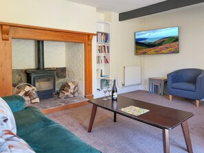 TV, fireplace - Ashton Cottage, Countisbury (Lynmouth)