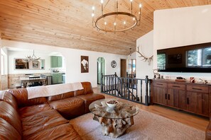 Living area - Placer Pines Escape ~ Hot Tub, Sauna, Ice Bath, Game Room & Gym (Lake Arrowhead)
