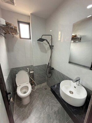 Apartment, City View | Bathroom | Shower, hair dryer, towels, soap - Era Apartment Hoang Hoa Tham (Ba Dinh)