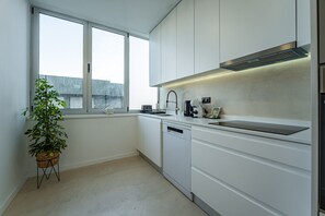 Fridge, microwave, oven, dishwasher - Porto Luxury Downtown Apartment & Garage (Oporto)