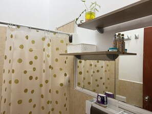 Ducha, toallas, jabón, papel higiénico