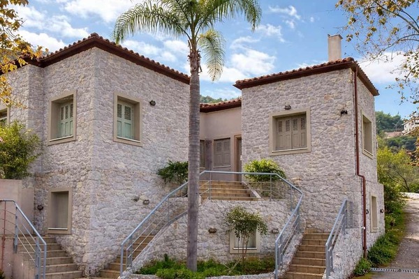 Traditional Stone House Exterior with Private Entrance
