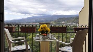 Double Room, Balcony, Pool View | Outdoor dining