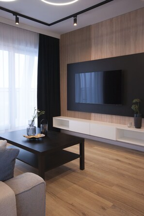 Comfort Apartment, City View | Living area - NG Apartments (Rzeszow)