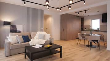 Deluxe Suite, City View | Ruang tamu