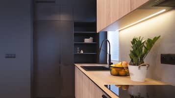 Comfort Apartment, City View | Private kitchen