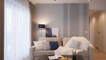 Deluxe Suite, City View | Ruang tamu