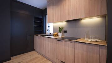 Comfort-Apartment, Stadtblick | Eigene Küche | Großer Kühlschrank, Mikrowelle, Herdplatte