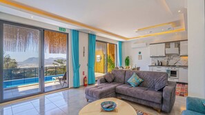 Villa, 2 Bedrooms, Private Pool | Living room - Private Villa Sahin-2 Pool Heater Available (Kaş)