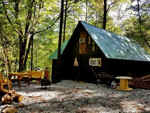 Outdoor dining - Gold Miners Cabin - Mountain Retreat for the Whole Family - Sleeps 9 (Helen)