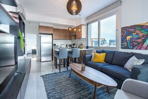 Apartment, 1 Double Bed, Kitchen, City View | Living area | Smart TV, Netflix, streaming services