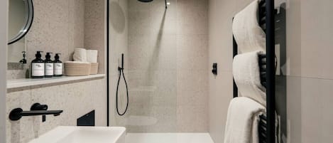 Hair dryer, towels