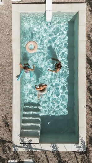 Outdoor pool, pool loungers