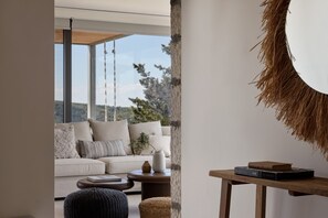 Luxe villa, privézwembad, uitzicht op zee | Woonruimte