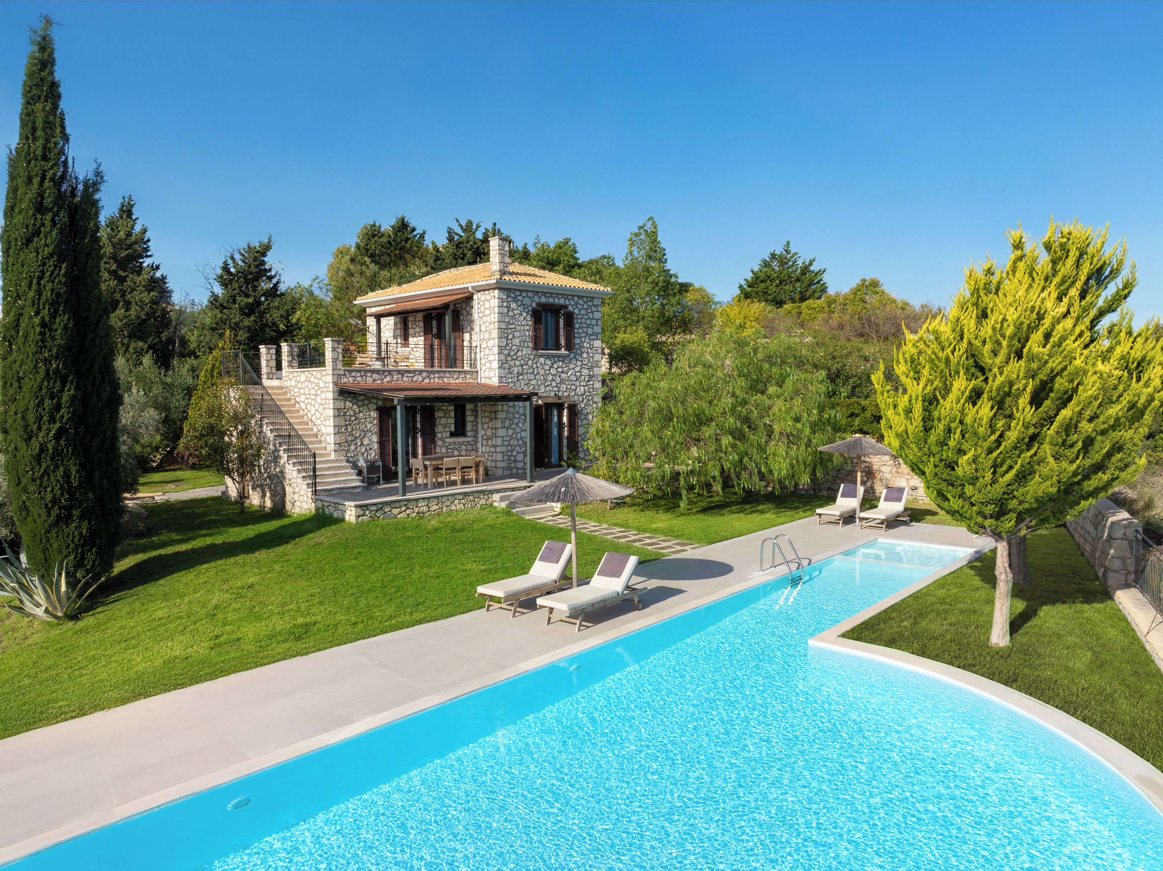 Panoramic-Villa, eigener Pool, Meerblick | Terrasse/Patio