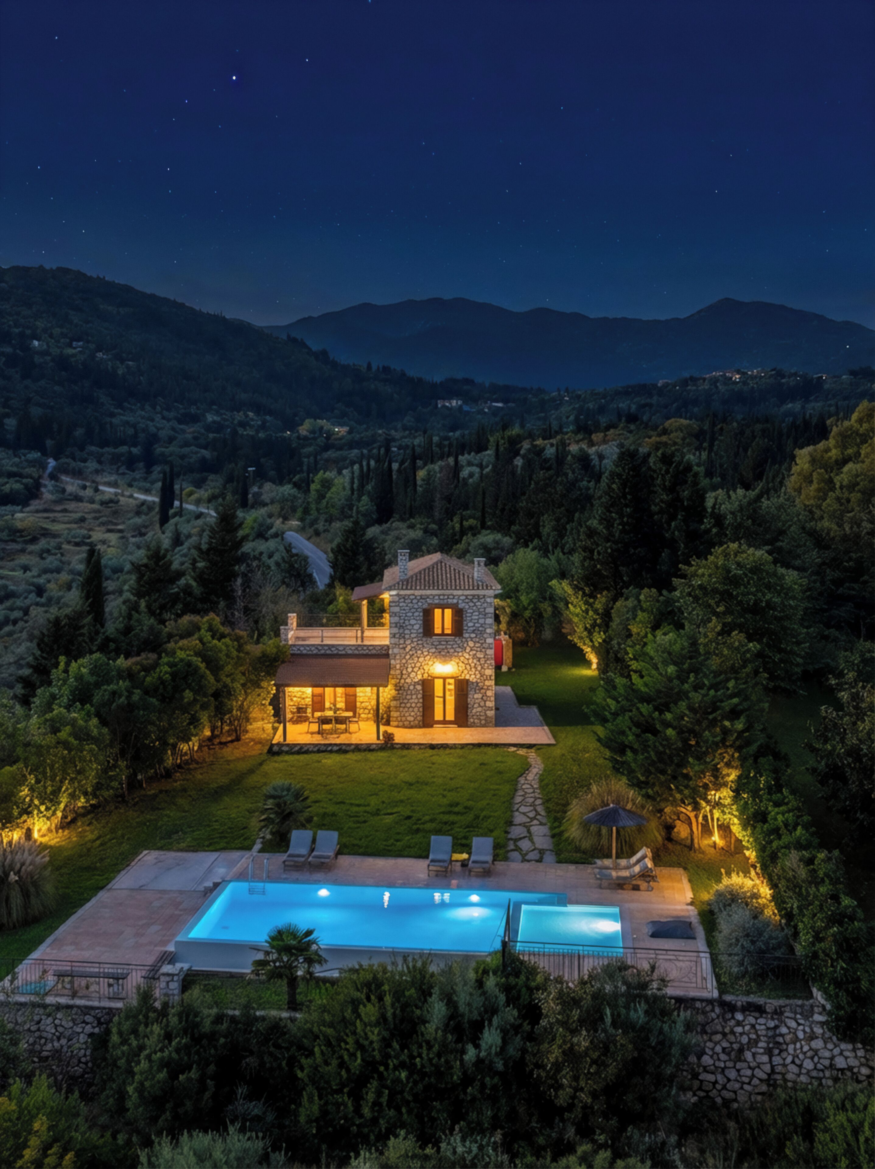 Luxury-Villa, eigener Pool, Meerblick | Terrasse/Patio