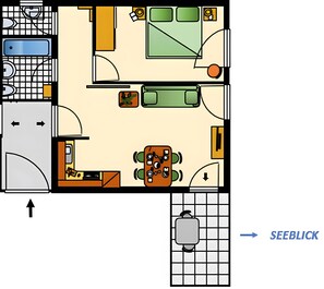 Floor plan - Apartment '3 Merlschober' with Lake View, Private Garden and Balcony (Ossiach)