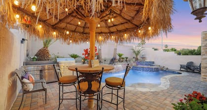 Upscale Retreat w/ Pool, Spa, Tiki Bar, Near Strip, Sleeps 6