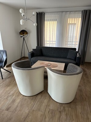 Living area - Apartment 'Ferienwohnung Elbufer 3a' with Mountain View, Private Terrace and Wi-Fi (Stadt Wehlen)