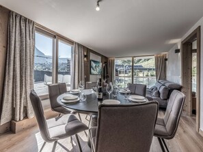 Dining - Stunning apartment for 6 next to the slopes with SPA and Parking in Courchevel 1550 (Courchevel 1550)