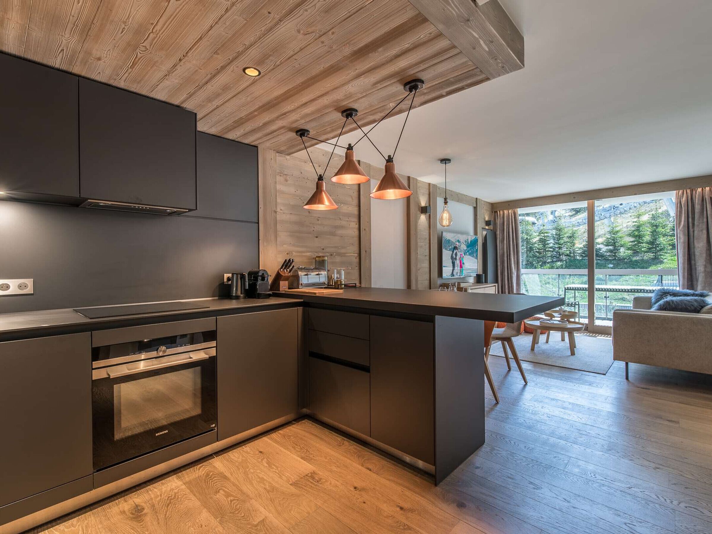 Kühlschrank, Mikrowelle, Herdplatte, Toaster
