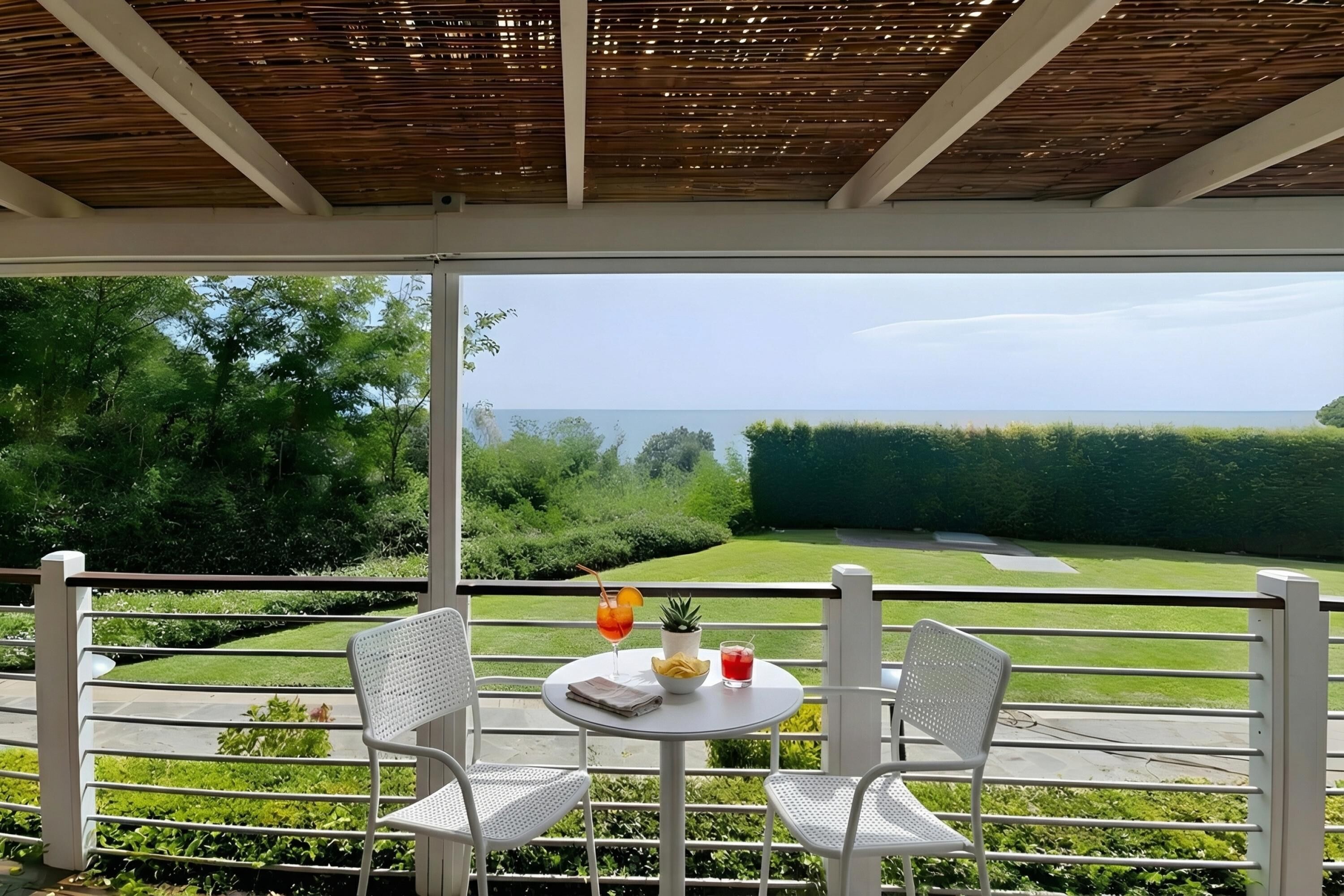 Family Mobile Home, 2 Bedrooms, Terrace, Sea Facing (Sea View - 40 Parallelo Deluxe) | Terrace/patio